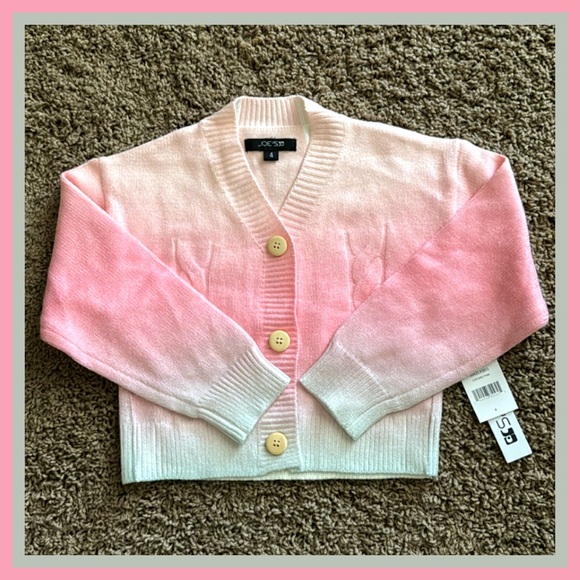 Other - NWT ~ JOE’S GRADIENT PINK V-NECK LONG-SLEEVED BUTTON SWEATER